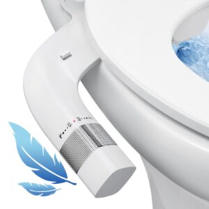 veken ultra-slim bidet attachment for toilet, non electric dual nozzle (posterior/feminine wash) hygienic bidets existing toilets seat, adjustable angle water pressure, self clean, water sprayer baday