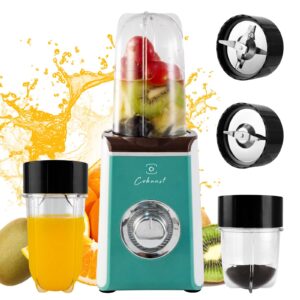 cokunst blenders for shakes and smoothies, 4 blades personal blenders for kitchen, smoothie blender and grinder with 2 blades, 10oz & 17oz blender cups, countertop blender for fruits protein drinks