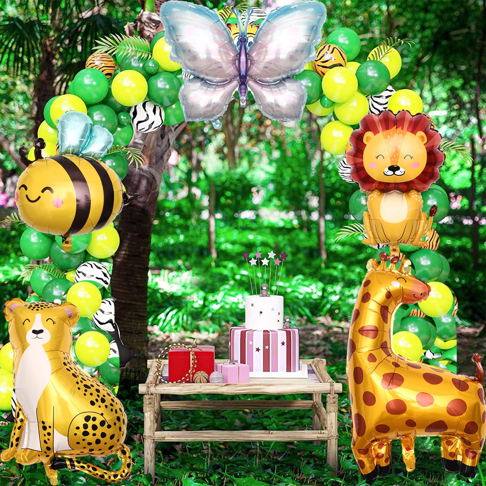 SOTOGO 9 Pieces Animal Balloons Large Jungle Safari Balloons Giant Party Balloons for Kids Baby Shower Birthday Party Zoo Decorations