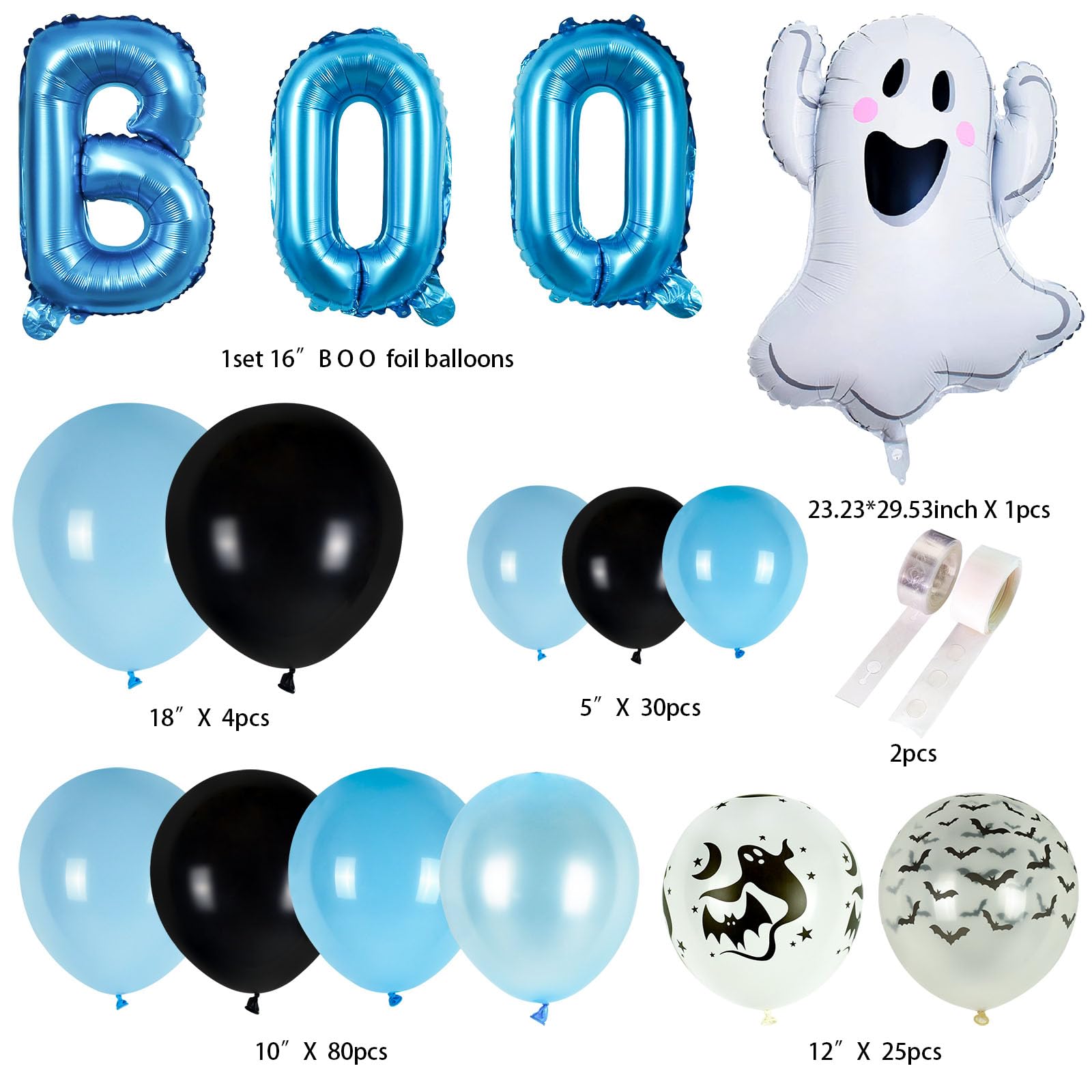 Halloween Baby Shower Decorations for Boy, Halloween Balloon Garland Arch Kit with Ghost-pattern Bats Foil Balloons For Halloween Day Party Decorations Halloween Themed Gender Reveal Party Supplies