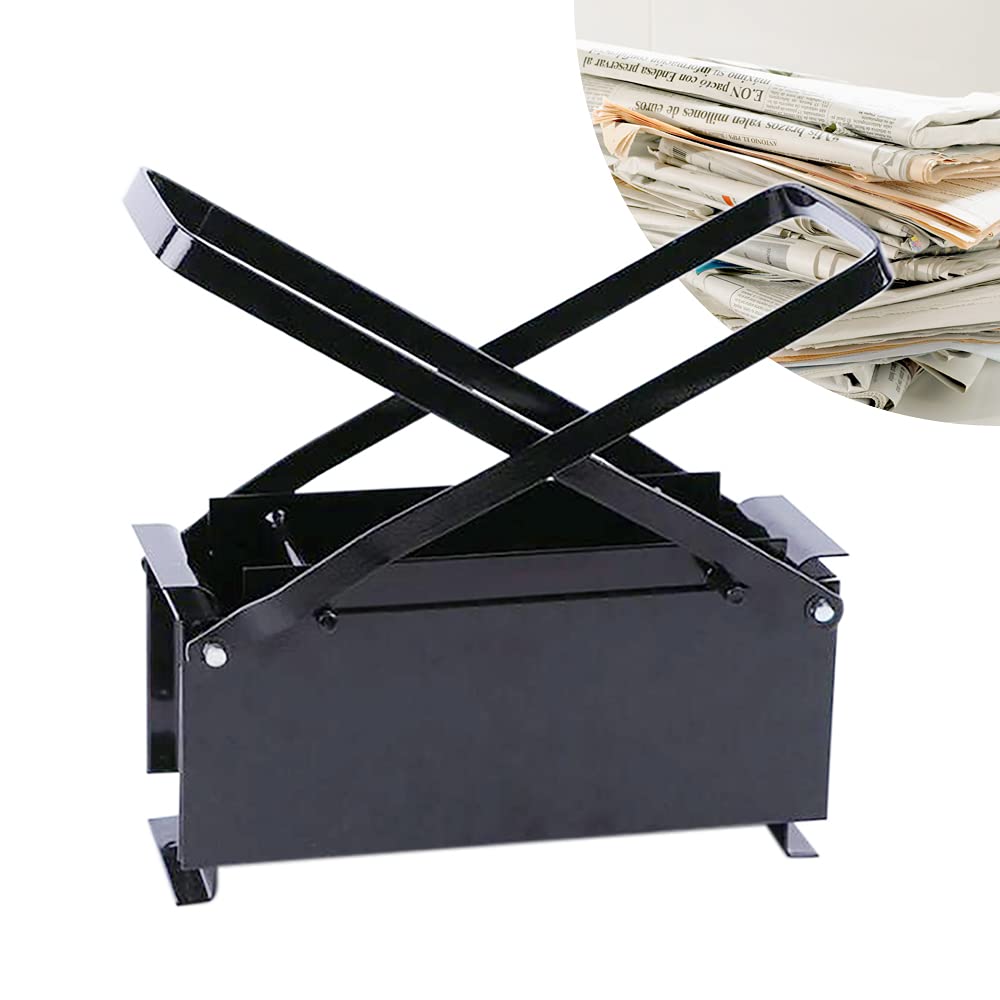 ZERNEIL Newspaper Briquette Maker, Press Paper Log Maker, Newspaper Clumping Press, Manual Fire Brick Press, Recycle Newspaper Fuel Block Machine for Heating Fire Stove Home Tool