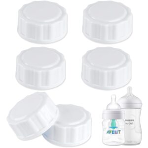 (6-pcs) travel bottle caps compatible with avent bottles, bottle lids replacement