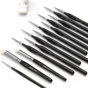 miniature brushes 10 pcs with dry brush for miniature 2pcs with kolinsky sable brushes 1 pcs paint brushes sable paint brushes for citadel model paint brushes for acrylic 5/0 10/0 40k