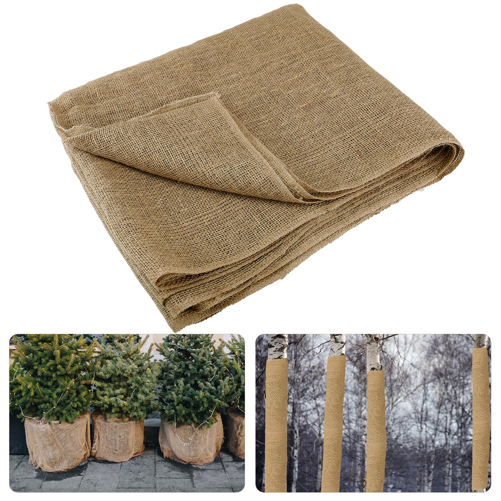 ANPHSIN 30ftx40in Natrual Burlap Plant Covers Freeze Protection, Winter Frost Plant Blankets, Frost Cloth for Outdoor Bushes Trees Potted Plants Cold Weather