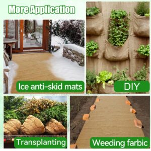 ANPHSIN 30ftx40in Natrual Burlap Plant Covers Freeze Protection, Winter Frost Plant Blankets, Frost Cloth for Outdoor Bushes Trees Potted Plants Cold Weather