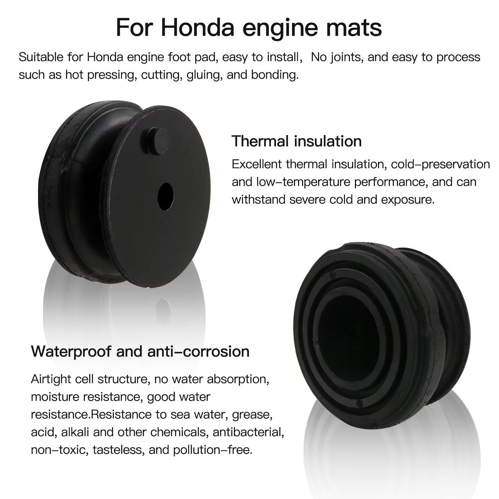 Lower Rubber Foot Pads for Honda Generators EU2000, EB2000, Replace# 68325-Z07-003, 68325-Z39-C90, 68325-Z44-A30