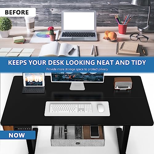 Standing Desk with Drawer, 63 x 24 Inch Home Office Electric Stand Up Desk with Drawer Storage, Height Adjustable Sit Stand Ergonomic Computer Desk with Wire Hole and Hook for Workstation, Study