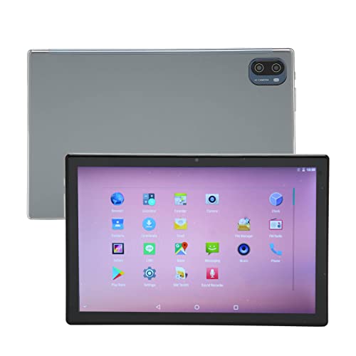 GLOGLOW 10 Inch Tablet PC, 5G WiFi 128GB Expand Support Dual Speakers 100‑240V WiFi Tablet Dual SIM Card Slot for Travel (US Plug)