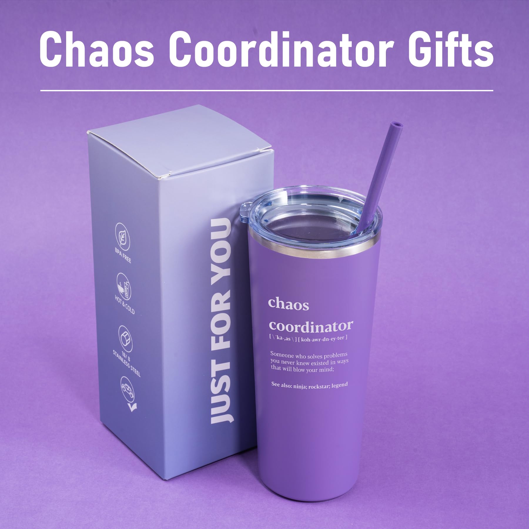 Inncup Chaos Coordinator Gifts, Administrative Professional Day Gifts, Teacher Appreciation gifts, Thank You Gifts for Employee, Boss, Manager, Assistant, Coworker, Secretary- 22Oz Tumbler