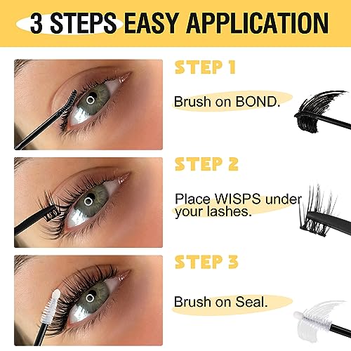 Lash Bond and Seal with Lash Tweezers Kit 2 in 1 Lash Glue and Eyelash Applicator with Comb Waterproof Cluster Lashes Adhesive and Tweezers Pack