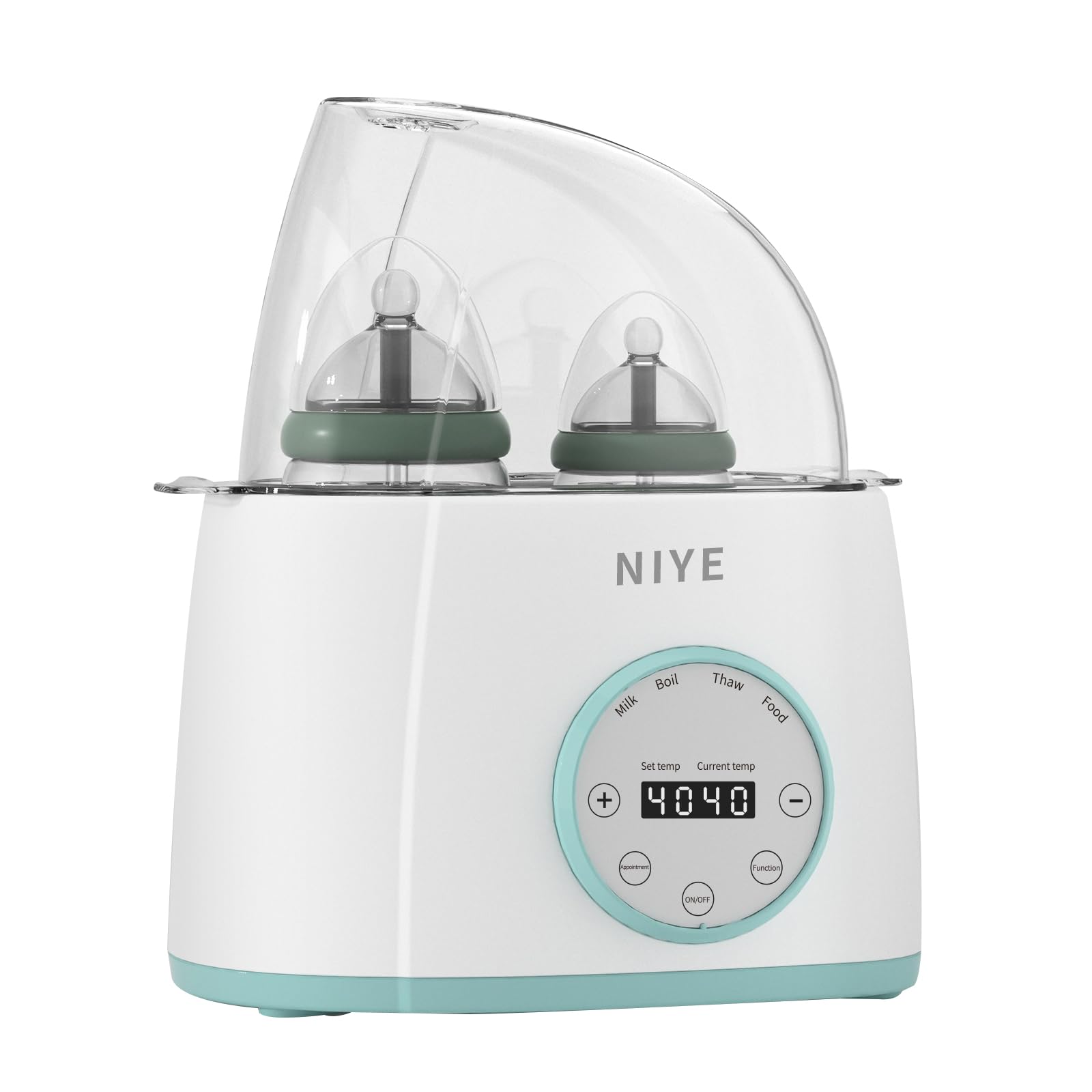 NIYE Double Bottle Warmer for Breastmilk Baby Bottle Warmers for All Bottles for Travel Portable Milk Warmer On The Go,Heating,Thawing&Boiling, Accurate Temperature Adjustment, 24h Constant Mode