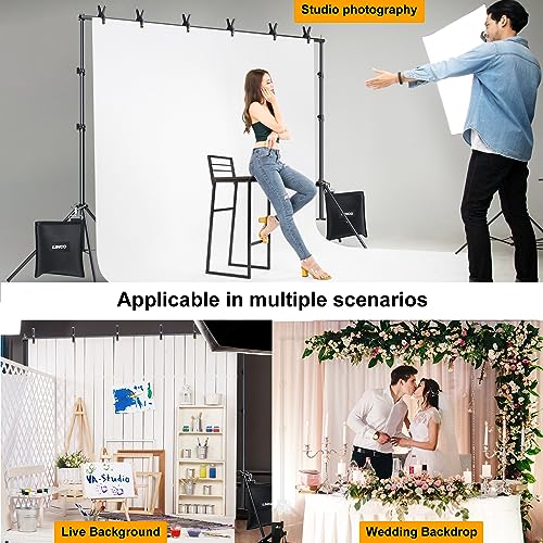 LINCO Backdrop Stand for Parties Kit 10x7 ft Adjustable Back Drop Photography Studio Photo Background Support System with Clamps, Sand Bag, Carrying Bag 4172