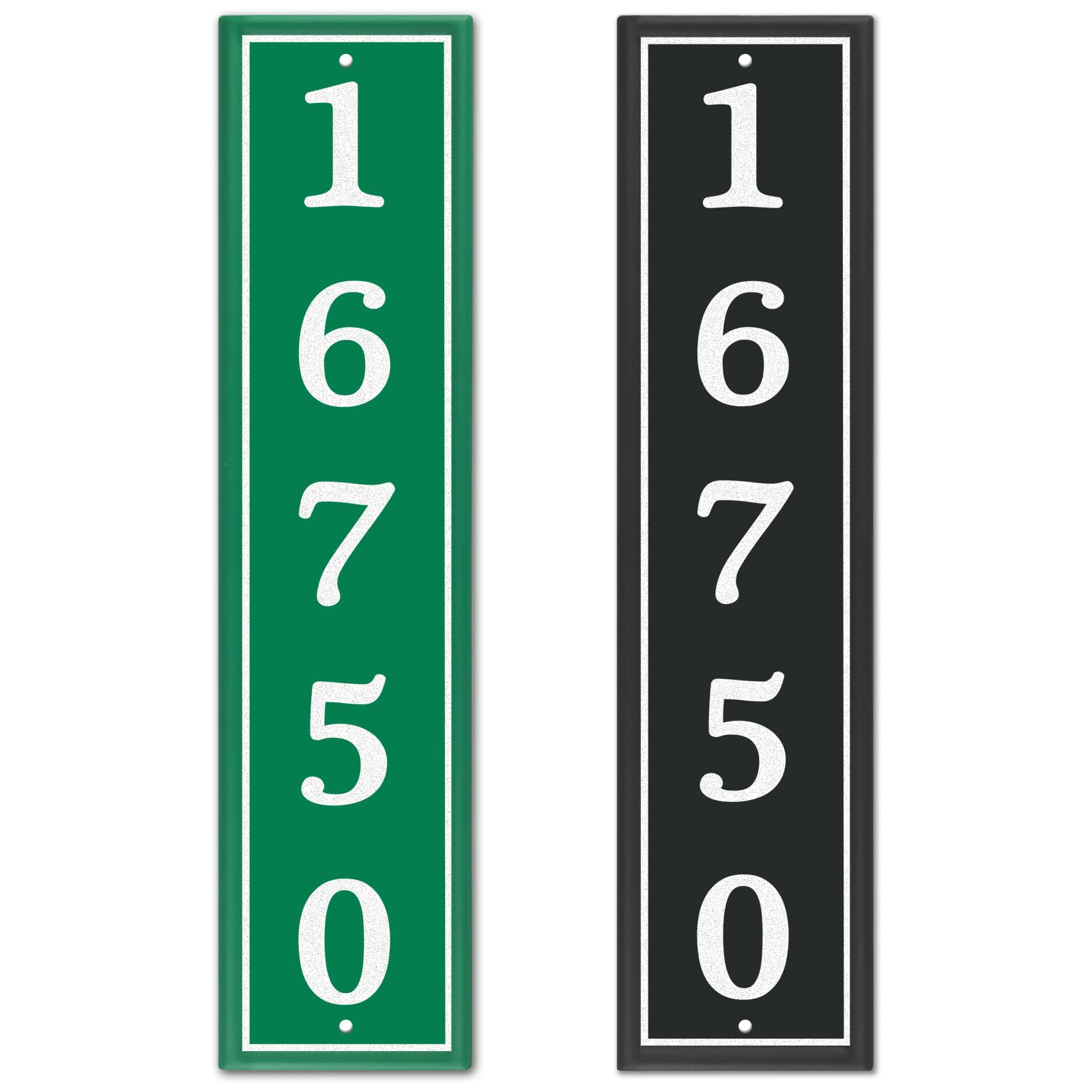 Personalized Reflective Address Plaque, Custom Aluminum Address Sign for Mailbox, House, Street, Outside, Vertical House Number Sign with Two Screw, 16" x 3.5" (Black or Green)