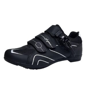 cycling shoes fiber and road mountain shoes breathable non-slip bike women's shoes comfortable high heels silver