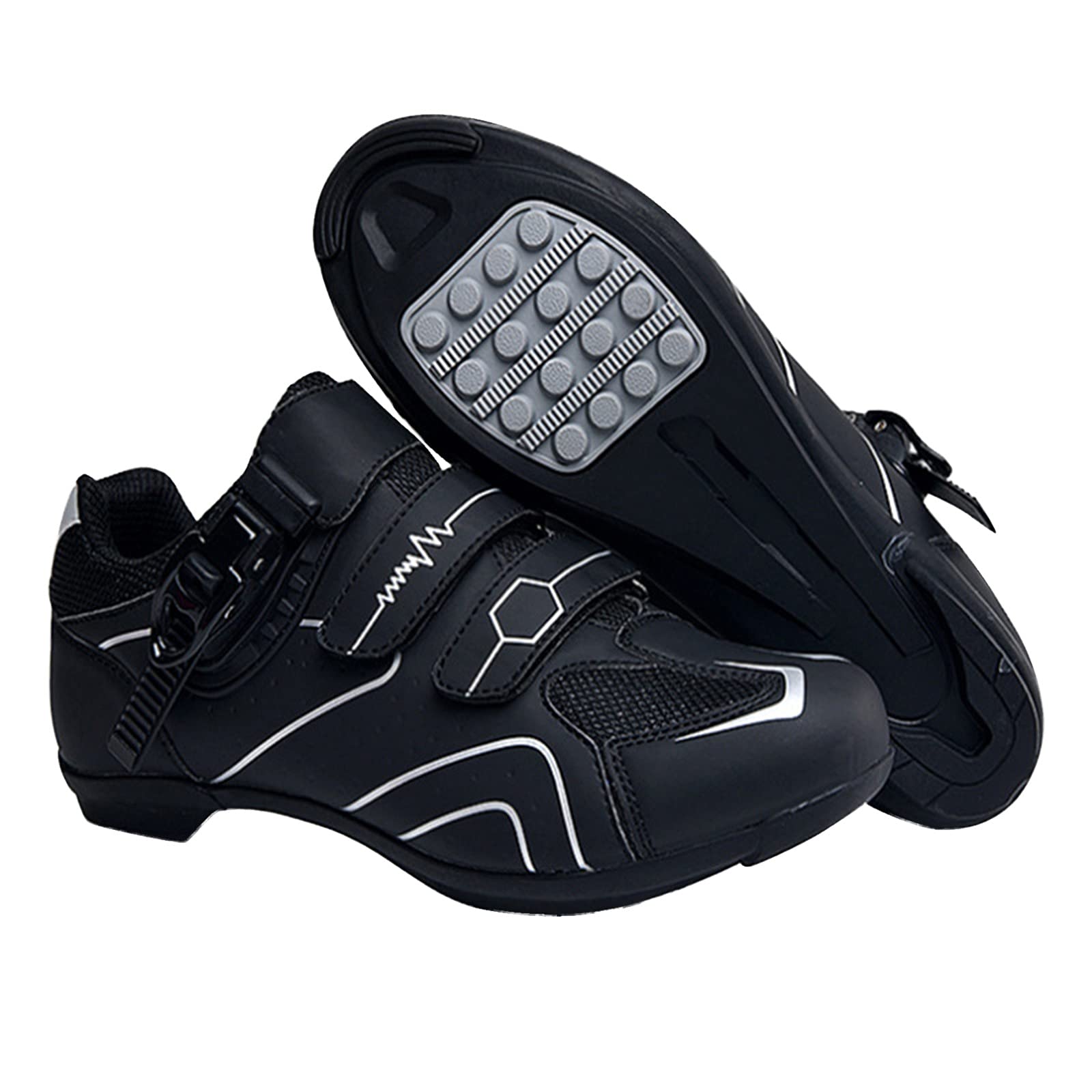 Cycling Shoes Fiber and Road Mountain Shoes Breathable Non-Slip Bike Women's Shoes Comfortable High Heels Silver