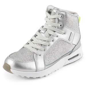 zumba women's air boss high-top athletic shoes, 7, silver