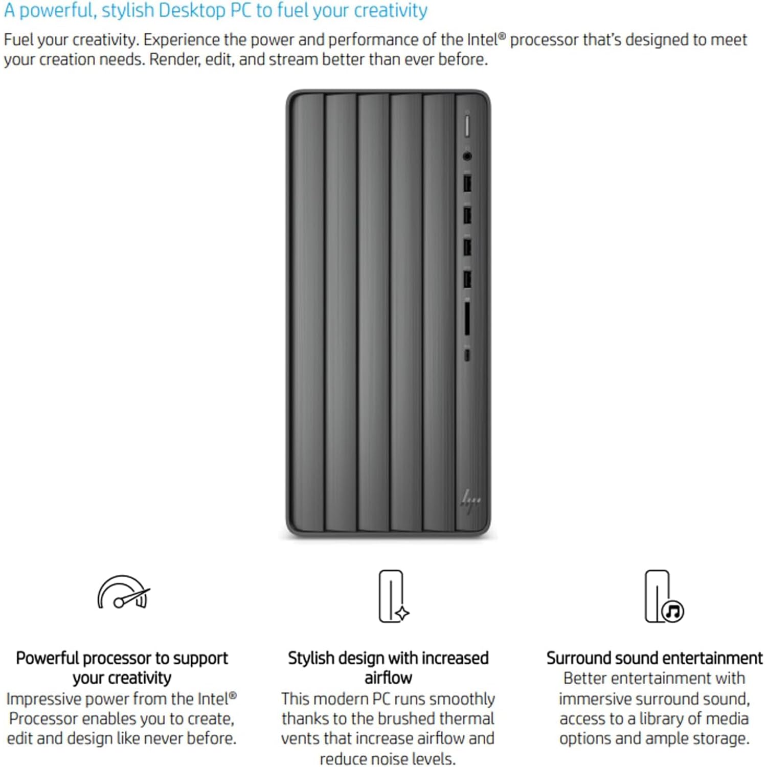 HP Envy i5 Tower Desktop, Intel i5-13400 Processor(Beat Intel i7-1255U), 16GB RAM, 2TB SSD, Wi-Fi 6, SD Card Reader, HDMI, RJ-45, Windows 11 Home, Wired Keyboard & Mouse