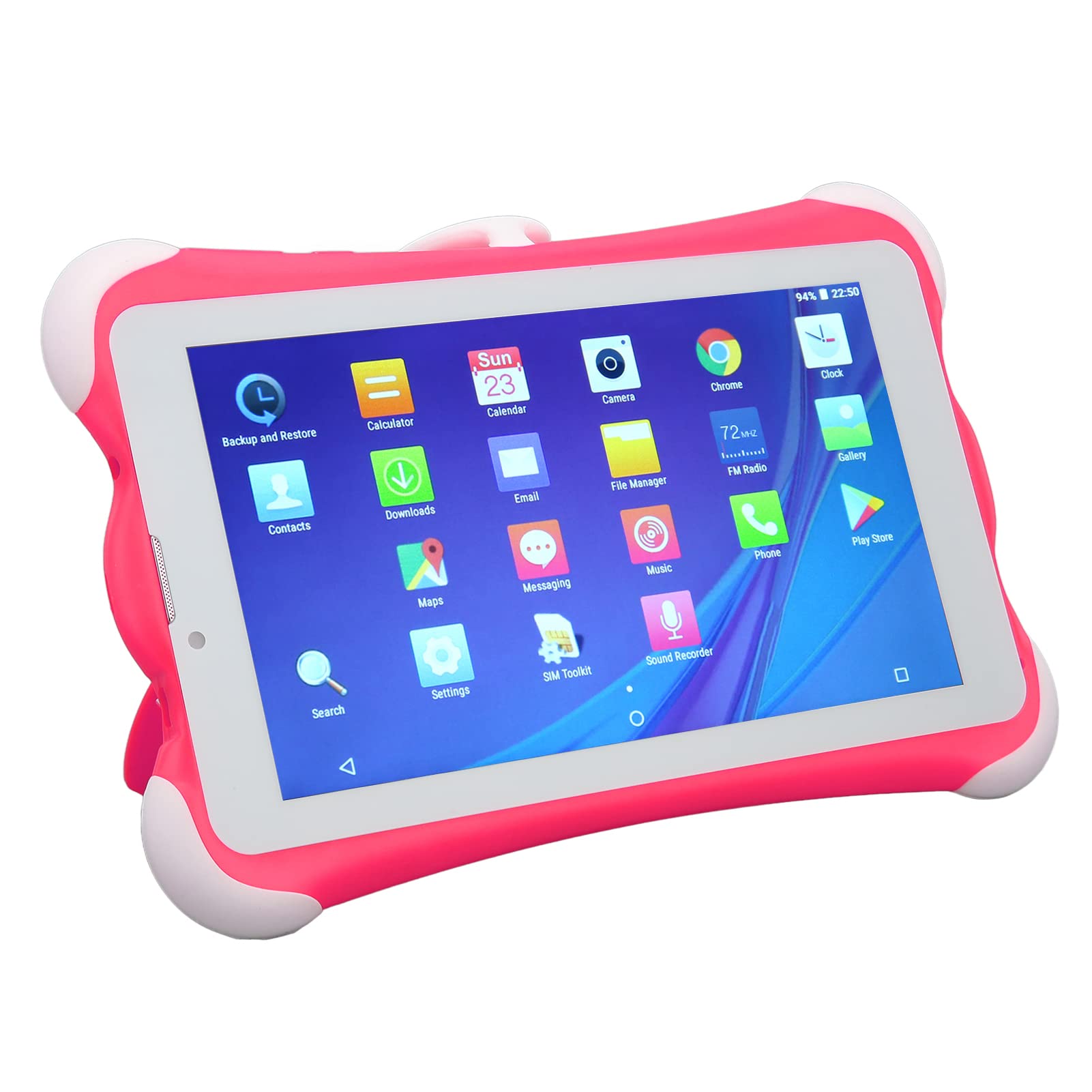 GLOGLOW Kids Tablet, 7 Inch 1280x800 128GB Expandable Storage 100‑240V MTK6582 Toddler Tablet for Play (US Plug)