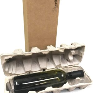 Beclink Wine Shipping Box (1 bottle) with Protective Tray, Biodegradable, Made from Recycled Materials - Pack of 1