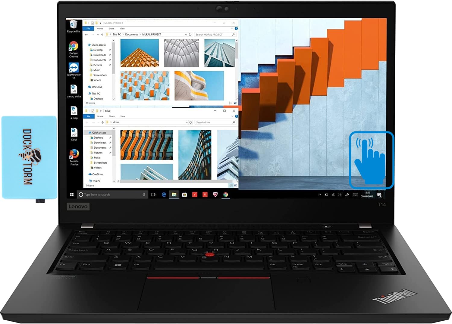 Lenovo ThinkPad T14 Gen 2 Business Laptop 14.0" Touchscreen FHD IPS (AMD Ryzen 5 Pro 5650U, 32GB RAM, 512GB PCIe SSD, AMD Radeon, Fingerprint, Thunderbolt 4, WiFi 6E, Win10Pro) w/Dockztorm Dock