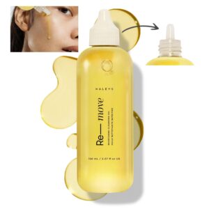 haleys cleansing oil, removes waterproof makeup, sunscreen, impurities - gentle & nourishing korean facial cleanser, makeup removal with olive oil & vitamin e - all skin types (sensitive)