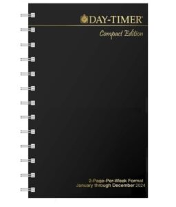 day-timer 2024 two page per week planner refill, wirebound, compact size, 3" x 5"