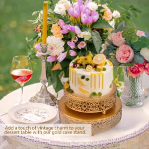 Adorabby Golden 3-Tier Metal Cake Stand - Cake Stand Set Wedding, Dessert Table Decor, 3-Piece Combination, Iron Art, Elegant and Decorative(Gold)