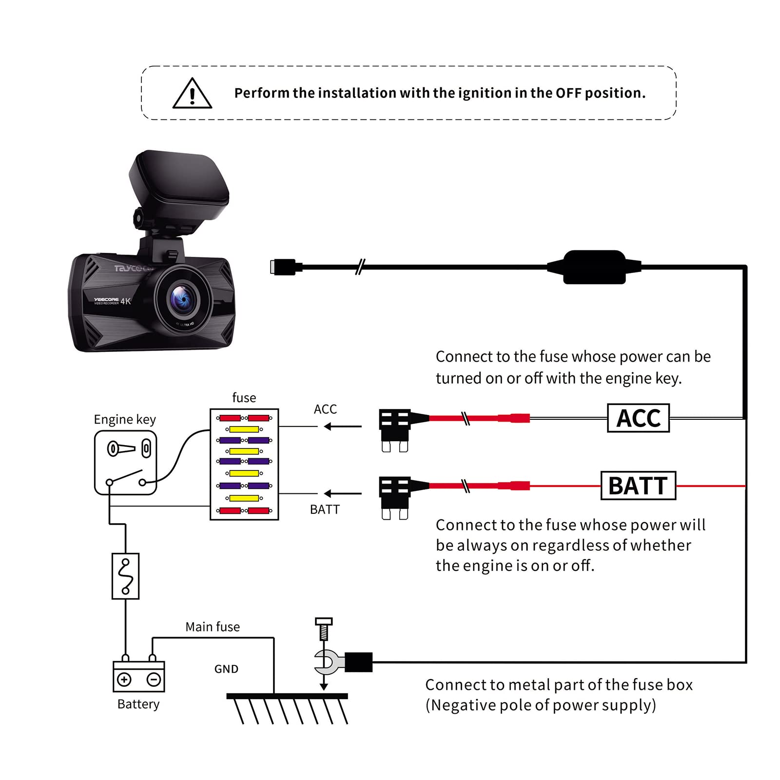 Bundle: H22 Dual Dash Cam + Hardwire Kit USB Type-C