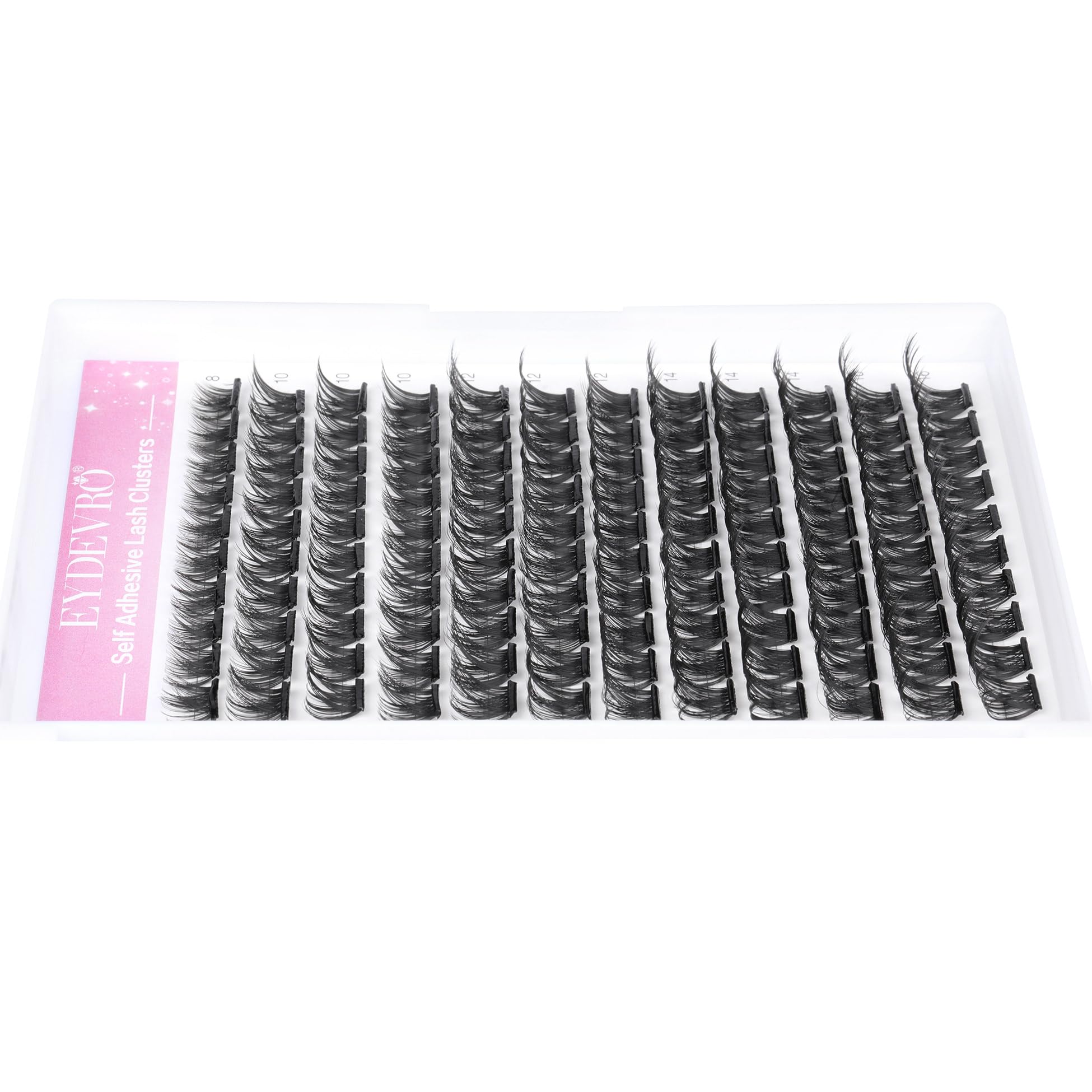 Self Adhesive Eyelashes, Lash Clusters Self Adhesive DIY Lash Extension 120 pcs Reusable Individual Lashes No Glue 8-16mm Mixed Length Press on Lashes Reusable Cluster Lashes Self Apply by EYDEVRO