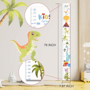 Eichzer Baby Height Growth Chart, Premium Handing Ruler Home Nursery Wall Decor for Kids, 76" x 8" Growth Tracker for Children Height Record, Boys & Girls Playroom Decoration Sticker (Dinosaur)