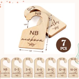 Beautiful Baby Closet Dividers for Clothes Organizer - Wooden Double-Sided Gender Neutral Size Dividers from Newborn to 24M for Nursery Decor & Organization Baby Party Gift Set