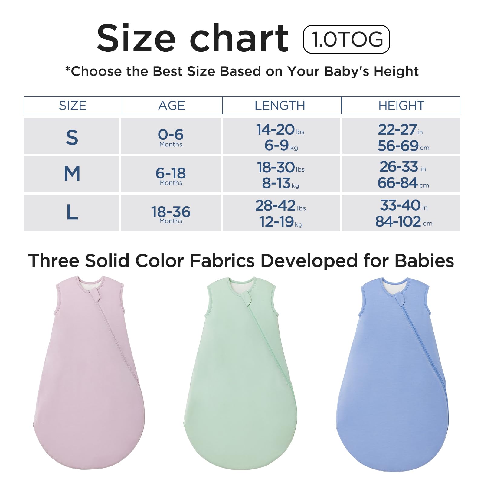 Duomiaomiao Rayon Made from Bamboo, Baby Sleep Sack Buttery Soft 1.0 TOG Baby Wearable Blanket Four Seasons