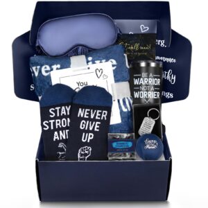 get well soon gifts for men, care package for men get well gift basket with inspirational blanket socks comfort items for after surgery recovery chemo cancer sick