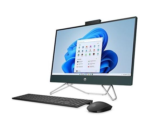 HP 2023 All-in-One AIO Desktop 23.8" FHD IPS Touch 10-Core Intel Core i5-1235U Iris Xe Graphics 16GB DDR4 1TB SSD WiFi AX RJ45 HDMI Webcam Wireless Mouse KB Starry Forest Windows 11 Pro w/RE USB