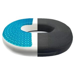 Gel Seat Cushion Non-Slip Orthopedic Donut Pillow & Memory Foam Coccyx Cushion for Tailbone Pain - Office Chair Car Seat Cushion - Sciatica (Black-Big)