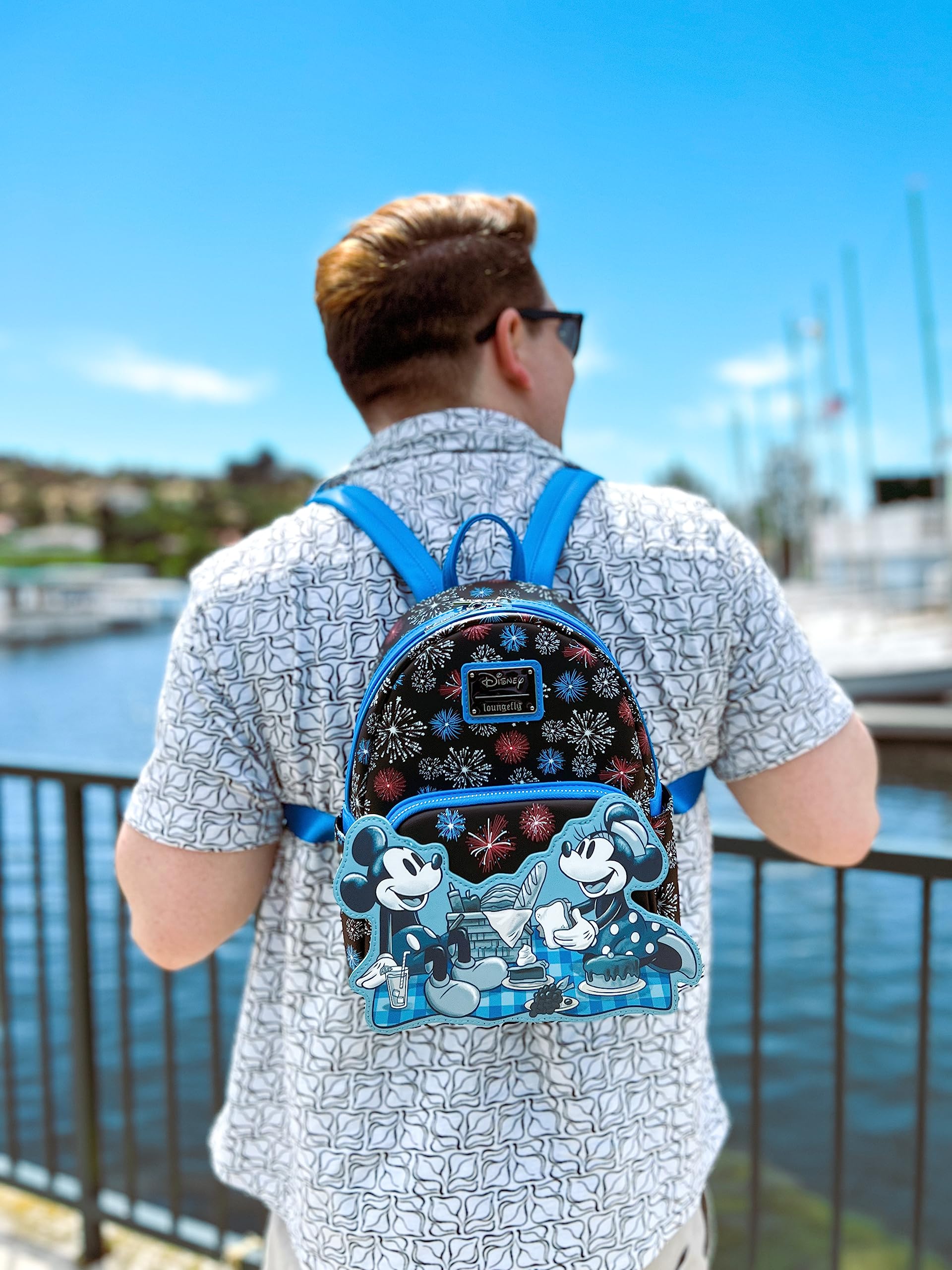 Loungefly Disney Mickey Mouse Fireworks Summertime Picnic Mini Backpack Exclusive