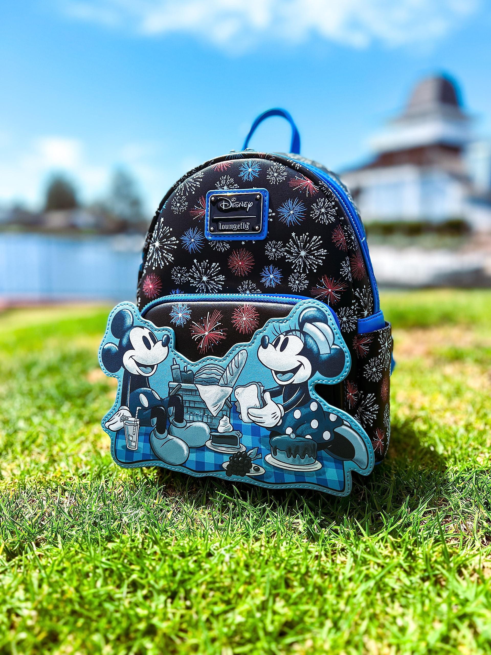 Loungefly Disney Mickey Mouse Fireworks Summertime Picnic Mini Backpack Exclusive