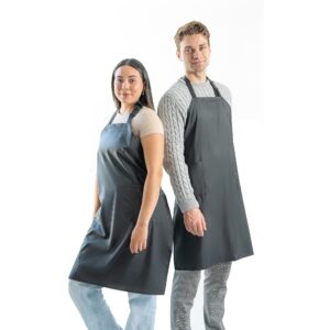 Waterpoof Apron For Men and Women - 2 Pockets - 35" Multi Purpose Work Aprons for Dishwashing, Dog Grooming, Cleaning - Heavy Duty Plastic Dishwasher Apron - Perfect Water Resistant Kitchen Apron