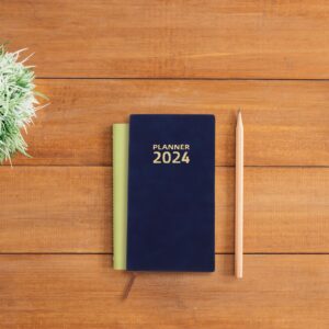 MAGICLULU 2024 Agenda Book Yearly Schedule Notepad Yearly Planner Notebook Yearly Notebook Monthly Planner Notepad Writing Notebook Multifunction Dividing Line Office Imitation Leather