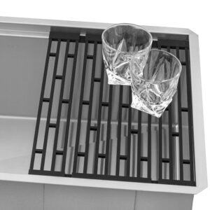 ruvati silicone coated foldable drying rack for workstation sinks dish mat trivet window pane design - rva1397