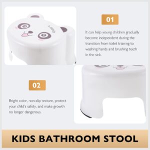 Totority Cartoon Plastic Stool Plastic Step Stool Bathroom Stool for Toddlers Toddler Potty Toilet Stools Toilet Step Stool for Kids for Adults Non-Slip Bathroom Chair Child White Baby Sink