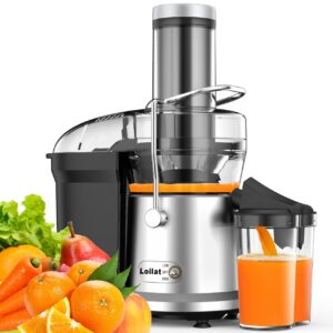 juicer machine, 1200w juicer with 3" feed chute for whole fruits and veg, dual speeds centrifugal juice extractor, high juice yield, full copper motor, easy to clean, bpa free (sliver)