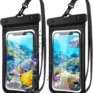 KUXNGUYI Waterproof Phone Pouch [2-Pack with Lanyard],Universal IPX8 Diving Grade Underwater Case,HD Touch Large Cellphone Protector Waterproof Dry Bag Up to 7.2"