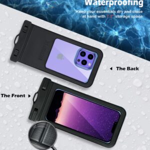 KUXNGUYI Waterproof Phone Pouch [2-Pack with Lanyard],Universal IPX8 Diving Grade Underwater Case,HD Touch Large Cellphone Protector Waterproof Dry Bag Up to 7.2"