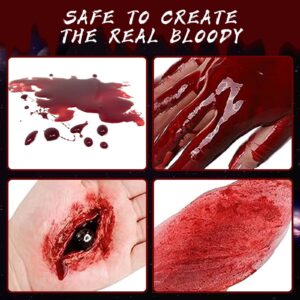 halloween fake blood spray, blood splatter fake blood washable eye blood drops body paint,fake blood for clothes and zombie monster vampire clown costume cosplay makeup(2.1 oz)