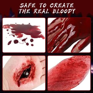 Halloween Fake Blood Spray, Blood Splatter Fake Blood Washable Eye Blood Drops Body Paint,Fake Blood for Clothes and Zombie Monster Vampire Clown Costume Cosplay Makeup(2.1 oz)