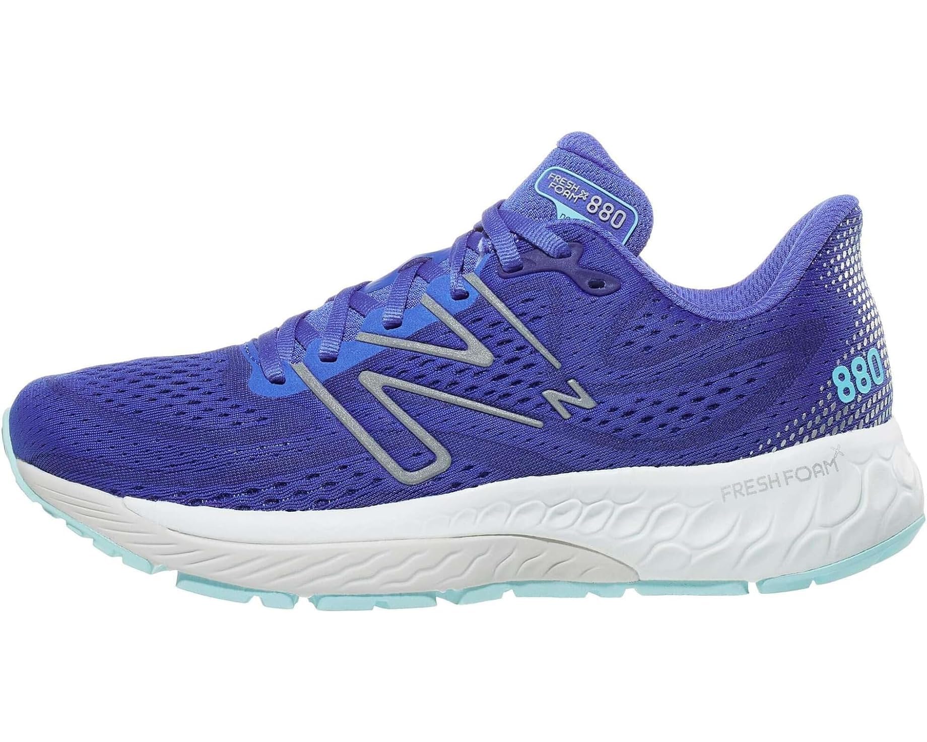 New Balance Women's W880O13 Running Shoe, Marine Blue/Bright Cyan, 7 Wide