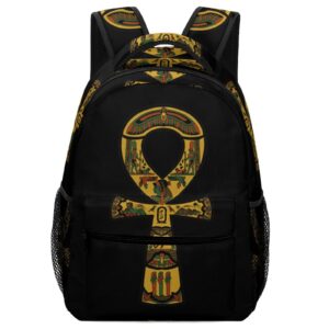 ankh detailed rbg backpack for women men casual travel daypack business work shoulder bag gifts