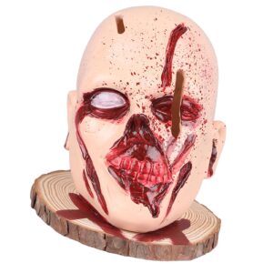 skull knife holder head, material versatile kitchen storage tool horror themed party decorations for halloween