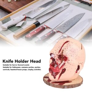 Skull Knife Holder Head, Material Versatile Kitchen Storage Tool Horror Themed Party Decorations for Halloween